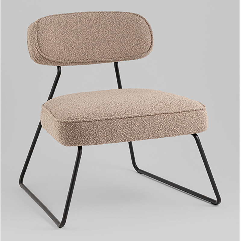 Кресло лаунж Kate букле капучино Капучино  Черный в Челябинске | Loft Concept 