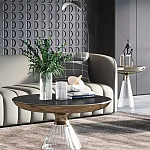 Дизайнерский журнальный стол на прозрачном основании Nofon варинант исполнения - 1 | Loft Concept в Челябинске