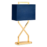Настольная лампа с основанием из полированного золота и прямоугольным абажуром глубокого синего цвета Elstead Lighting варинант исполнения - 1 | Loft Concept в Челябинске