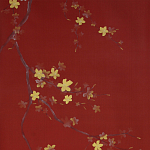 Обои ручная роспись Cherry Tree Special Colourway on Scarlet Lady dyed silk варинант исполнения - 2 | Loft Concept в Челябинске