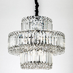 Круглая люстра с хрустальным декором Harmonica Crystal Round Chrome Chandelier варинант исполнения - 3 | Loft Concept в Челябинске