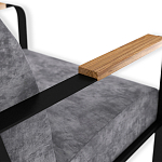 Кресло серый велюр с жесткими подлокотниками на полозьях Ashton варинант исполнения - 6 | Loft Concept в Челябинске