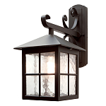 Настенный фонарь черного цвета в форме фонаря с решетчатым плафоном и фактурным стеклом Elstead Lighting варинант исполнения - 1 | Loft Concept в Челябинске