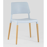 Пластиковый стул на ножках из массива бука Ferret Grey-Blue варинант исполнения - 1 | Loft Concept в Челябинске
