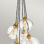 Подвесной светильник с шестью прозрачными стеклянными шарообразными плафонами Hinkley варинант исполнения - 6 | Loft Concept в Челябинске