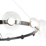 Люстра подвесная круглая с 12-ю прозрачными куполообразными плафонами и черным металлическим основанием Flos Wireline Lighting варинант исполнения - 5 | Loft Concept в Челябинске