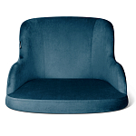 Стул с мягкой синей обивкой из велюра и подъемно-поворотным механизмом на белых колесиках Harper Blue and White варинант исполнения - 2 | Loft Concept в Челябинске