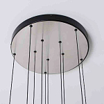 Люстра каскадная с 5-ю круглыми стеклянными плафонами дымчатого цвета и черными деталями Orbit Serenade варинант исполнения - 3 | Loft Concept в Челябинске