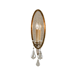 Бра с овальным зеркальным основанием с лампой в виде свечи и хрустальными подвесками Feiss варинант исполнения - 1 | Loft Concept в Челябинске