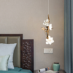 Люстра с белыми цветами на ветвистом каркасе Lure by PELLE варинант исполнения - 2 | Loft Concept в Челябинске