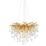 Люстра подвесная с прозрачными стеклянными подвесками в форме капель Диаметр 60 см Droplet Chandelier варинант исполнения - 1 | Loft Concept в Челябинске