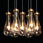 Люстра с 7-ю прозрачными плафонами из стекла в форме капли Lucid Rain  варинант исполнения - 5 | Loft Concept в Челябинске