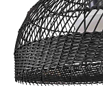 Подвесной светильник с округлым абажуром из черного ротанга Wicker Furniture варинант исполнения - 5 | Loft Concept в Челябинске