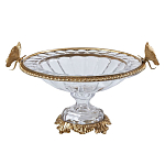 Чаша из прозрачного стекла с бронзовым ободком и фигурками бабочек Eden Garden варинант исполнения - 1 | Loft Concept в Челябинске
