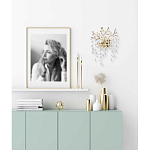 Бра золотого цвета с декоративными ветвями и прозрачными подвесками в форме листьев Droplet Chandelier варинант исполнения - 7 | Loft Concept в Челябинске