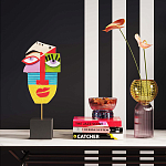 Арт-объект Разноцветное Лицо в абстрактном стиле на подставке Multicolored Abstract Face варинант исполнения - 4 | Loft Concept в Челябинске