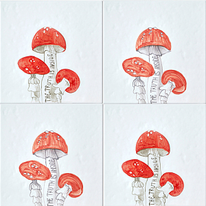 Плитка с узором Мухомор