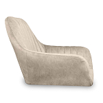 Барный стул со спинкой и подлокотниками на 4-х коричневых деревянных ножках Бежевый Велюр Ava Charm варинант исполнения - 2 | Loft Concept в Челябинске