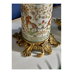 Ваза высокая из фарфора на бронзовом основании Turquoise Blooming Garden варинант исполнения - 5 | Loft Concept в Челябинске