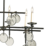 Люстра линейная черная с круглыми прозрачными подвесками  Horizontal Rectangular Chandelier варинант исполнения - 1 | Loft Concept в Челябинске