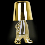 Настольная лампа фигурная золотого цвета с гладким абажуром Высота 19 см Sophia варинант исполнения - 3 | Loft Concept в Челябинске