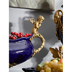 Чаша темно-синяя фарфоровая с бронзовыми ручками в виде ангелов Eden Garden варинант исполнения - 4 | Loft Concept в Челябинске