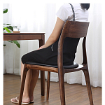 Стул деревянный с мягким сиденьем из черной натуральной кожи Moon Walnut Furniture варинант исполнения - 3 | Loft Concept в Челябинске