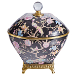 Шкатулка черного цвета с цветочной росписью Eden Garden варинант исполнения - 1 | Loft Concept в Челябинске