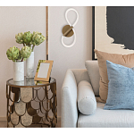 Бра с белым плафоном в форме восьмерки и круглым основанием Luke Lampco Tracer Lamp варинант исполнения - 7 | Loft Concept в Челябинске