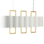 Люстра прямоугольная с белыми цилиндрическими абажурами White Ribbon варинант исполнения - 5 | Loft Concept в Челябинске
