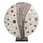 Настольная лампа из перламутра и дерева на подставке Indonesian Round Shell варинант исполнения - 2 | Loft Concept в Челябинске