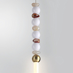 Подвесной светильник вытянутый с бусинами из белого и коричневого цвета PEARLS Suspension варинант исполнения - 4 | Loft Concept в Челябинске
