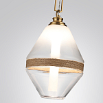 Подвесной светильник с прямоугольными и овальными элементами и акцентом из натурального камня Tectona  варинант исполнения - 5 | Loft Concept в Челябинске