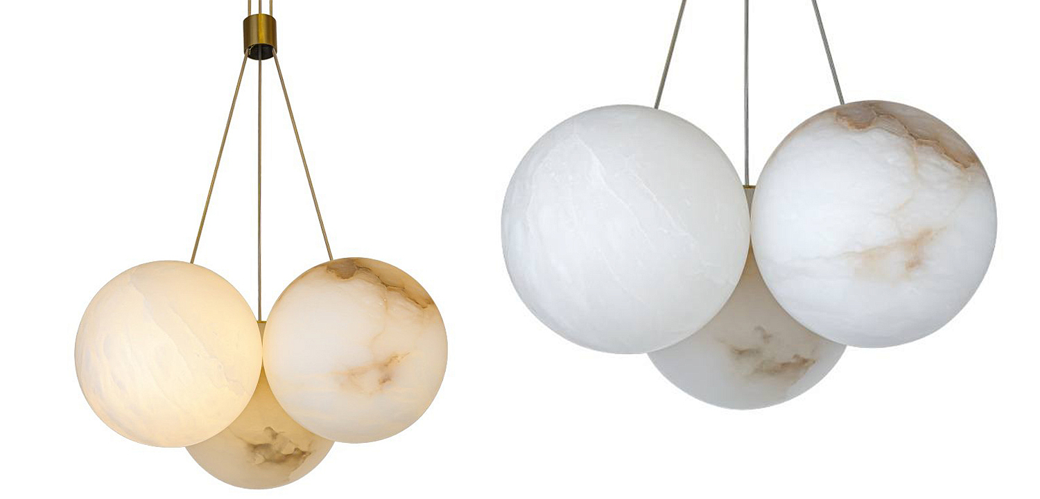 Люстра из трех шариков из натурального мрамора Marble Balls Lamp Люстра из трех шариков из натурального мрамора Marble Balls Lamp - Loft-Concept в Челябинске