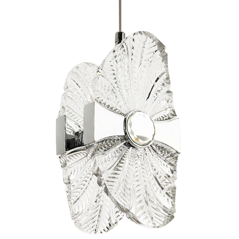 Подвесной светильник из хрусталя Fleuretta Crystal Chrome Hanging Lamp Прозрачное Стекло Хром Подвесной светильник из хрусталя Fleuretta Crystal Chrome Hanging Lamp Прозрачное Стекло Хром в Челябинске | Loft Concept
