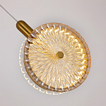 Подвесной светильник с плафоном из рельефного стекла Peony Glass Bronze  варинант исполнения - 3 | Loft Concept в Челябинске