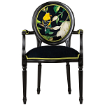 Стул с подлокотниками из натурального бука с изображением птицы и цветов Blooming Birds варинант исполнения - 1 | Loft Concept в Челябинске