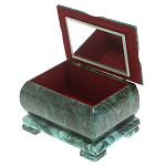 Шкатулка прямоугольная с зеркалом из натурального камня змеевик Stone Casket варинант исполнения - 3 | Loft Concept в Челябинске