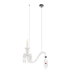 Подвесной светильник стеклянный в виде канделябра Curved Glass Chandelier варинант исполнения - 1 | Loft Concept в Челябинске