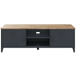 ТВ-тумба из металла и столешницей из массива дуба Metal Wood TV-Stand варинант исполнения - 1 | Loft Concept в Челябинске