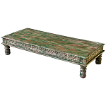 Кофейный стол из массива тропического дерева с резным декором Capellan Green Coffee Table варинант исполнения - 1 | Loft Concept в Челябинске