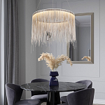 Подвесная кольцевая люстра с металлическими цепочками Fringe Chain Horizontal Ring Light варинант исполнения - 3 | Loft Concept в Челябинске