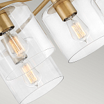 Потолочный светильник цвета латунь с пятью прозрачными цилиндрическими плафонами Hinkley варинант исполнения - 5 | Loft Concept в Челябинске