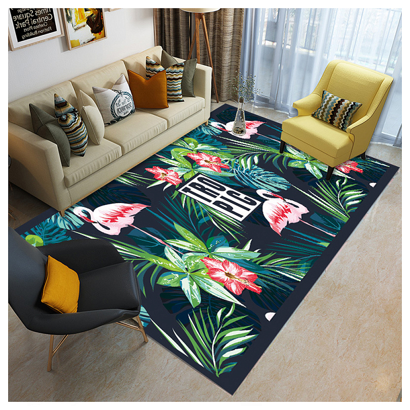 Ковёр с принтом Розовый Фламинго Carpet Pink Night Flamingo Мульти в Челябинске | Loft Concept 