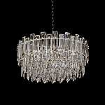 Круглая люстра с хрустальными подвесками на серебряном каркасе Gorgeous Crystal Light варинант исполнения - 6 | Loft Concept в Челябинске