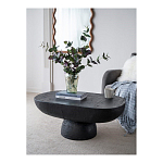 Столик кофейный черного цвета с овальной столешницей и круглым основанием Black Dalmen Table варинант исполнения - 2 | Loft Concept в Челябинске