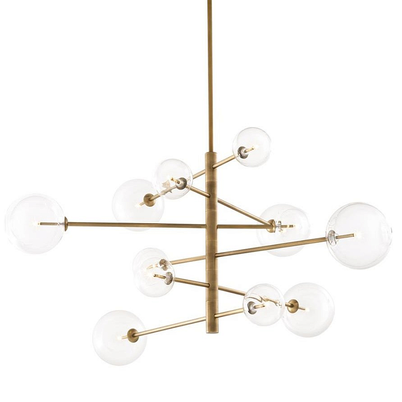 Люстра Chandelier Argento L Латунь Античная полированная Прозрачное Стекло Люстра Chandelier Argento L Латунь Античная полированная Прозрачное Стекло в Челябинске | Loft Concept