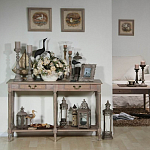 Деревянная консоль из массива дерева с двумя ящиками Oak Margery Provence Console Table варинант исполнения - 2 | Loft Concept в Челябинске