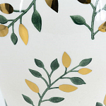 Ваза белая с крышкой с рисунком зеленых и золотых листьев 48 см Chinoiserie Ceramics варинант исполнения - 2 | Loft Concept в Челябинске