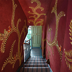 Обои с вышивкой ручной работы Fyodor Original colourway on Merlot linen варинант исполнения - 1 | Loft Concept в Челябинске